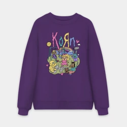 Мужской свитшот oversize без начеса хлопок Мультяшный Корн