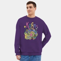 Мужской свитшот oversize без начеса хлопок Мультяшный Корн - фото 2