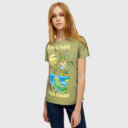 Женская футболка 3D Ловись рыбка большая - фото 2