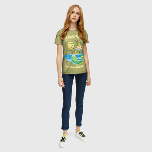 Женская футболка 3D Ловись рыбка большая, цвет 3D печать - фото 5