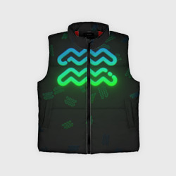 Детский жилет утепленный 3D Водолей neon