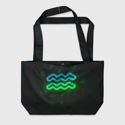 Пляжная сумка 3D Водолей neon