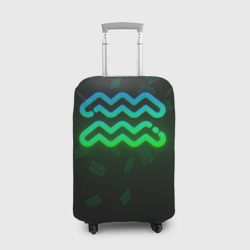 Чехол для чемодана 3D Водолей neon