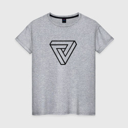 Женская футболка хлопок Чёрный треугольник бесконечности
