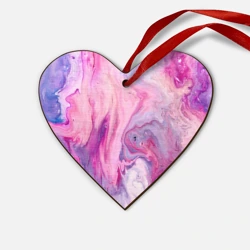 Деревянная игрушка Сердце Разлитая смешанная краска