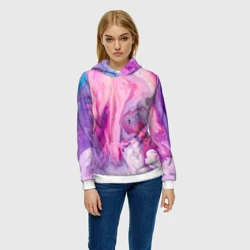Женская толстовка 3D Разлитая смешанная краска - фото 2