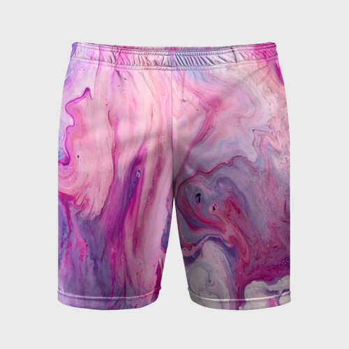 Мужские шорты спортивные Разлитая смешанная краска, цвет 3D печать