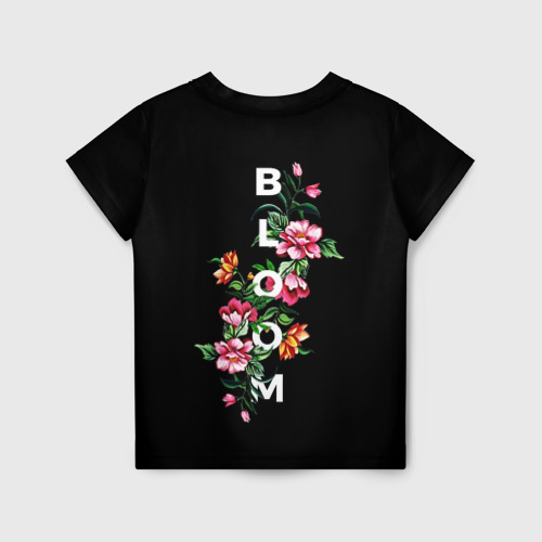 Детская футболка 3D с принтом Love bloom flowers, вид сзади #1