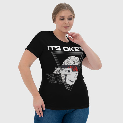 Женская футболка 3D с принтом It's okey, фото #4