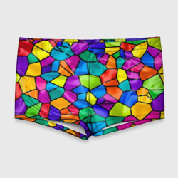 Мужские купальные плавки 3D Разноцветная мозаика