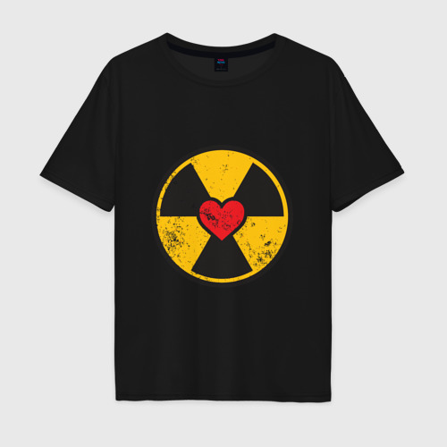 Мужская футболка хлопок Oversize Радиация любви, цвет черный
