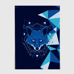 Постер Голова синей лисы