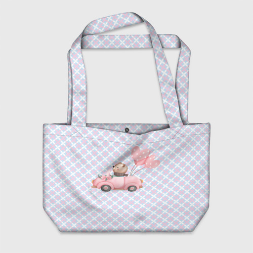 Пляжная сумка 3D Мишка едет в авто