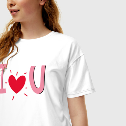 Женская футболка хлопок Oversize с принтом Снова про любовь, фото на моделе #1