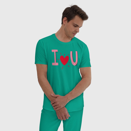 Мужская пижама хлопок с принтом Снова про любовь, фото на моделе #1