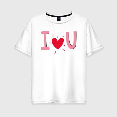 Женская футболка хлопок Oversize с принтом Снова про любовь, вид спереди #2