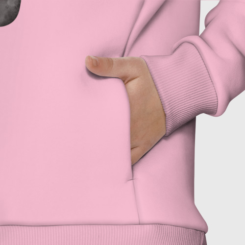 Детское худи Oversize хлопок Панда держит сердечко, цвет светло-розовый - фото 8