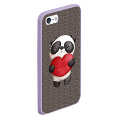 Чехол для iPhone 5/5S матовый Панда с сердечком - фото 2