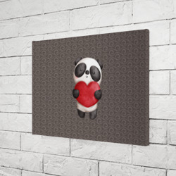 Холст прямоугольный Панда с сердечком - фото 2