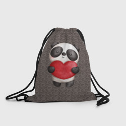 Рюкзак-мешок 3D Панда с сердечком