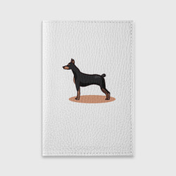 Обложка для паспорта матовая кожа Собака Доберман