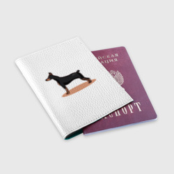 Обложка для паспорта матовая кожа Собака Доберман - фото 2