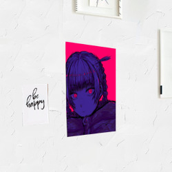 Постер с принтом Надзуна Нанакуса неон для любого человека, вид спереди №3. Цвет основы: белый