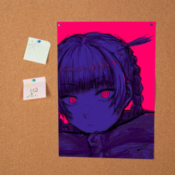 Постер с принтом Надзуна Нанакуса неон для любого человека, вид спереди №2. Цвет основы: белый