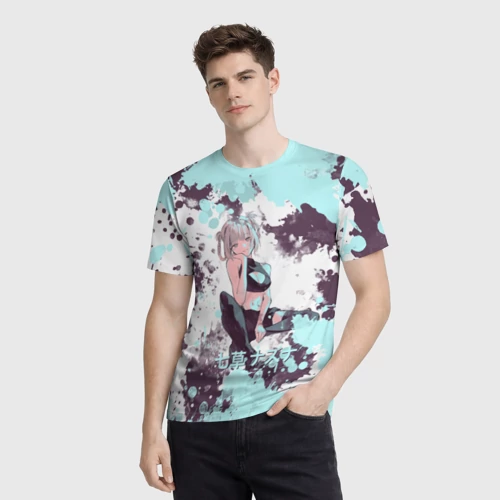 Мужская футболка 3D с принтом Милая Надзуна Нанакуса арт, фото на моделе #1