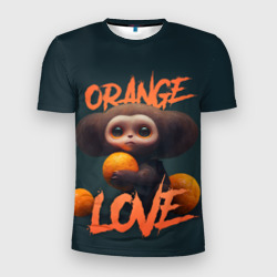 Мужская футболка 3D Slim Милый персонаж с мандарином