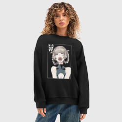 Женский свитшот oversize без начеса хлопок Надзуна Нанакуса арт - фото 2