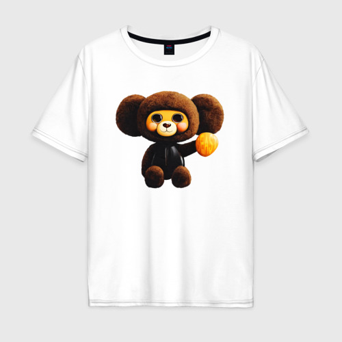 Мужская футболка из хлопка оверсайз с принтом А stuffed beast in latex, вид спереди №1