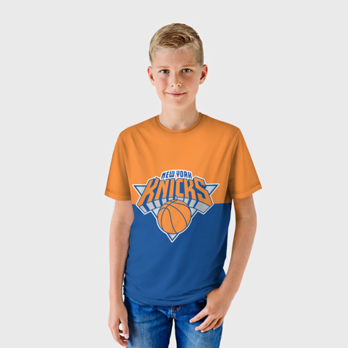 Детская футболка 3D с принтом Нью-Йорк Никс НБА, фото на моделе #1