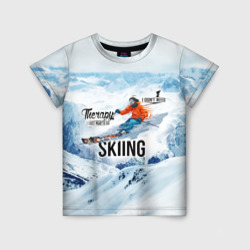 Детская футболка 3D Горные лыжи спуск