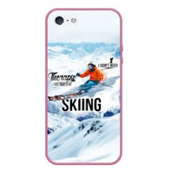 Чехол для iPhone 5/5S матовый Горные лыжи спуск