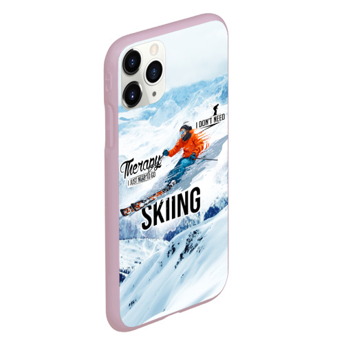 Чехол для iPhone 11 Pro матовый с принтом Горные лыжи спуск, вид сбоку #3