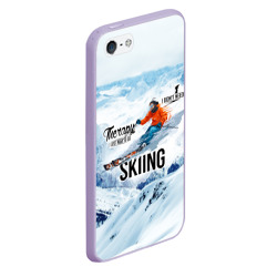 Чехол для iPhone 5/5S матовый Горные лыжи спуск - фото 2