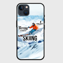 Чехол для iPhone 14 Горные лыжи спуск