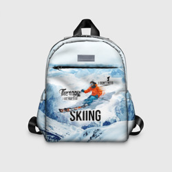 Детский рюкзак 3D Горные лыжи спуск