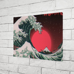 Холст прямоугольный Японская волна в красном цвете - фото 2