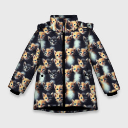 Зимняя куртка для девочек 3D Много милых маленьких котят