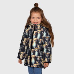 Зимняя куртка для девочек 3D Много милых маленьких котят - фото 2