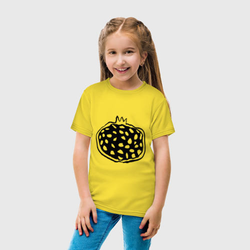 Детская футболка хлопок Гранат в разрезе скетч, цвет желтый - фото 5