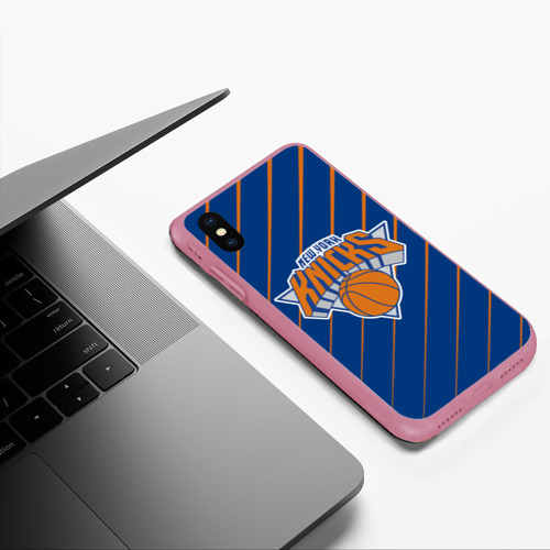 Чехол для iPhone XS Max матовый Нью-Йорк Никс - НБА, цвет малиновый - фото 5