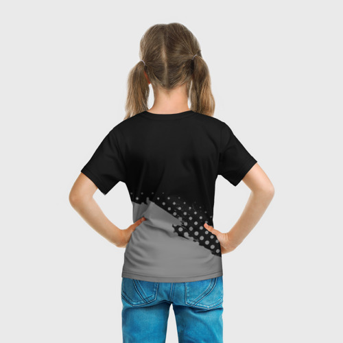 Детская футболка 3D с принтом Светлана - в красной рамке на темном, вид сзади #2
