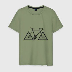 Велосипед с треугольными колесами – Мужская футболка хлопок с принтом купить со скидкой в -20%