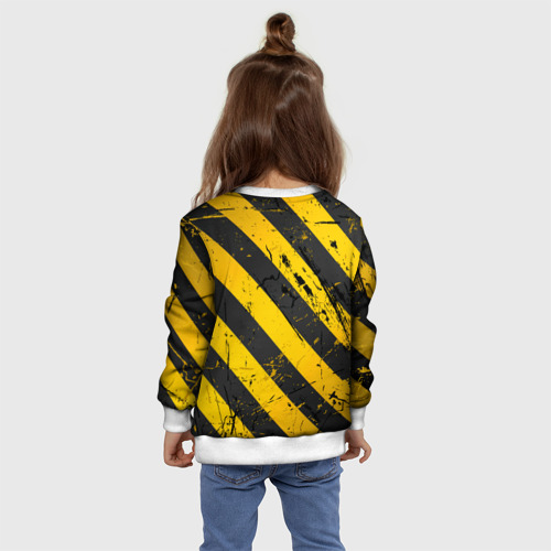 Детский свитшот 3D Warning - желто-черные полосы, цвет 3D печать - фото 8