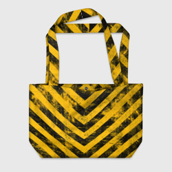 Пляжная сумка 3D Warning - желто-черные полосы