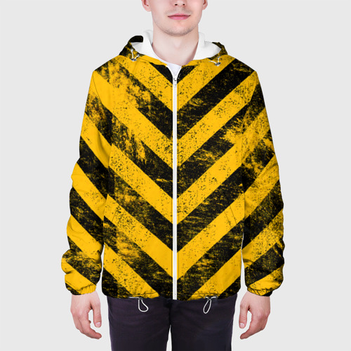 Мужская куртка 3D Warning - желто-черные полосы, цвет 3D печать - фото 4
