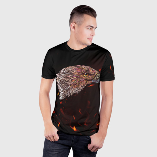 Мужская футболка 3D Slim с принтом Узорчатый Орел, фото на моделе #1